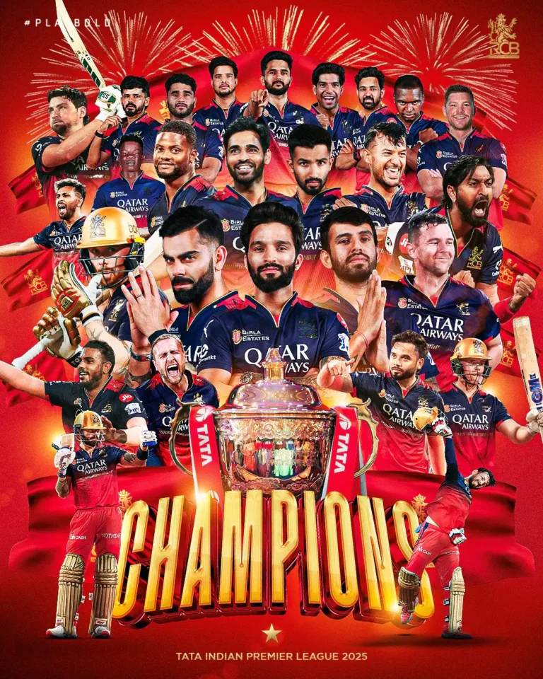 Royal Challengers Bengaluru Win Maiden IPL Title After 18-Year Wait; Kohli’s Emotional Journey Complete