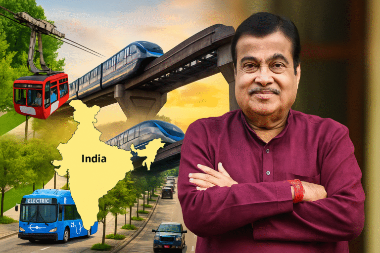Nitin Gadkari Unveils Green Mobility Vision: Hyperloop, Electric Buses, and Ropeways to Shape India’s Future Travel