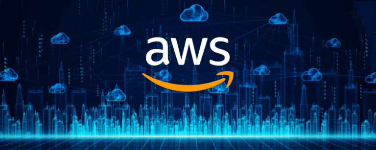 The Amazon Web Services (AWS) logo displayed against a digital cloud network backdrop. The global cloud giant faced a major outage on October 20, 2025, disrupting dozens of internet services and applications worldwide. (PC: Softkit)