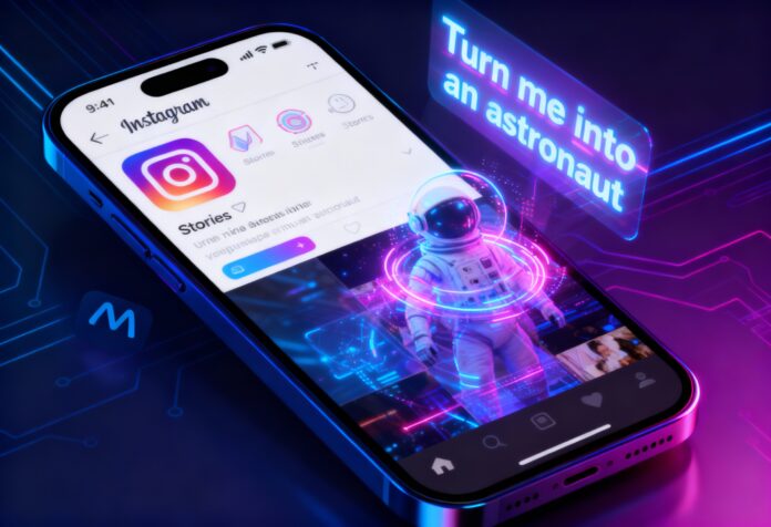 Instagram introduces Meta AI-powered Story editing letting users transform photos and videos with simple text prompts for faster, creative storytelling. (Image: AI Generated