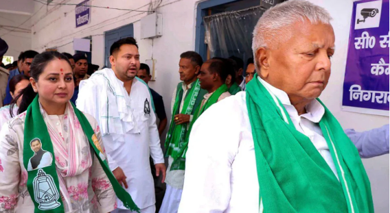 A rare public rift erupts in the Yadav family after a heated post-election review meeting leads Rohini Acharya to quit politics. (PC: PTI)