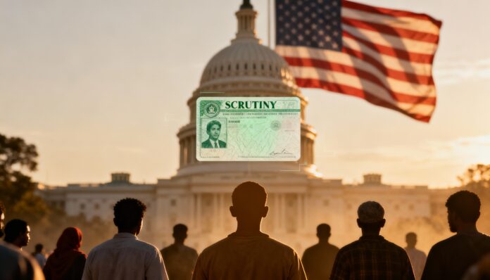 The Trump administration announced a sweeping review of Green Cards for immigrants from 19 “countries of concern” after a deadly shooting near the White House, though Indians will remain unaffected by the new restrictions. (Image: AI Generated)