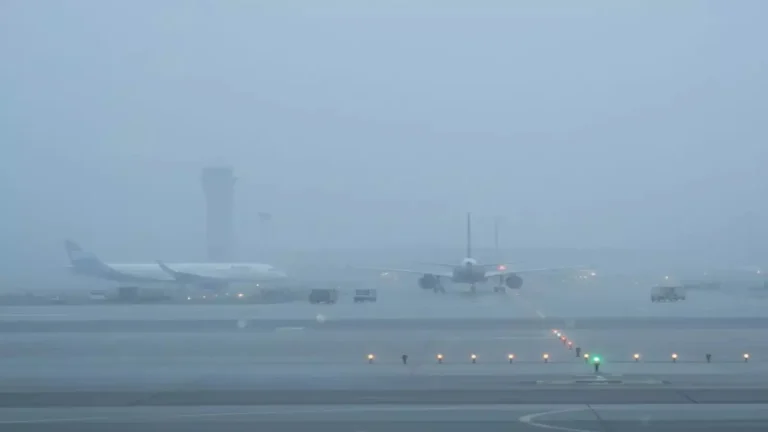 Flights stand delayed at Delhi’s Indira Gandhi International Airport as dense fog and poor visibility disrupt air travel across northern India. (PC: TOI)