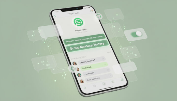 WhatsApp’s new Group Message History feature allows users to share up to 100 recent messages with new members for seamless onboarding into group chats. (Image: AI Generated)