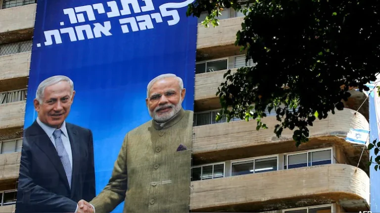 Prime Minister Narendra Modi and Israeli Prime Minister Benjamin Netanyahu during a bilateral meeting, symbolizing deepening strategic and technological cooperation between India and Israel. (PC: NDTV)