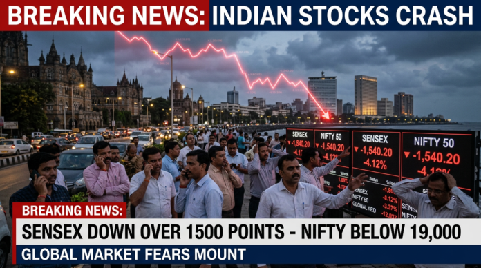 Indian markets fall sharply as rising oil prices and geopolitical tensions rattle investor confidence. (Image: AI Generated)