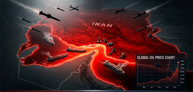 Rising tensions over the Strait of Hormuz raise fears of global oil supply disruption. (Image: AI Generated)